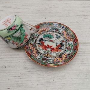 Set Coffee Chinese Porcelain, Oriental coffee set, unique coffee set, China Porcelain coffee set, Floral coffee set Chinese,Hand-painted set