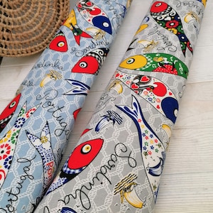 Portuguese 58&quot;×98&quot; Tablecloth, fish Kitchen Tablecloth,fish DecorTablecloth from Portugal, Portuguese Gift