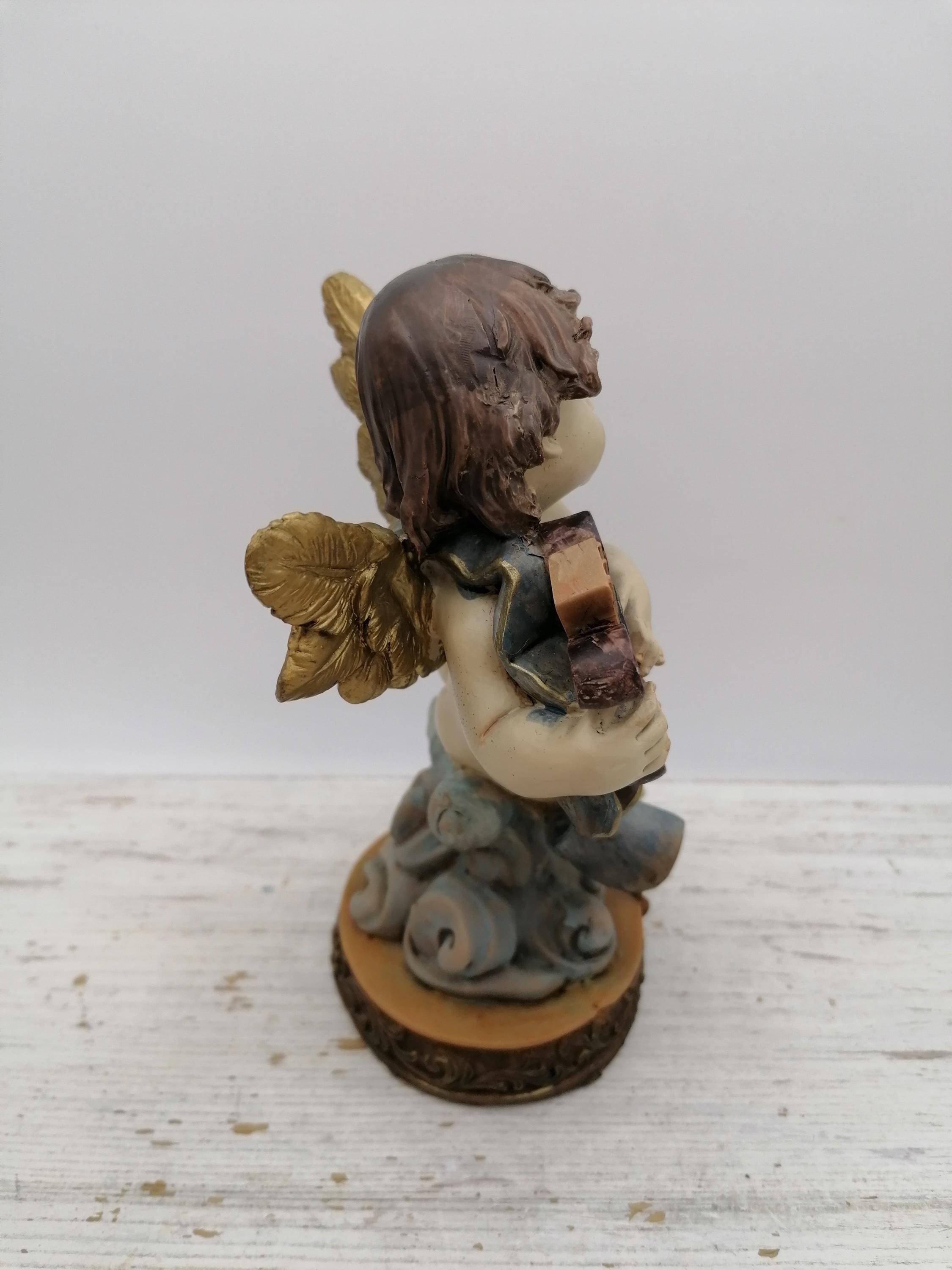 竪琴または小さなハープを持った天使の置物。 - Etsy 日本