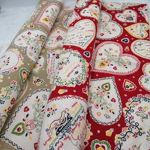 Portuguese 45&quot;×45&quot; Tablecloth, Red Kitchen Tablecloth, Heart DecorTablecloth from Portugal, Portuguese Gift
