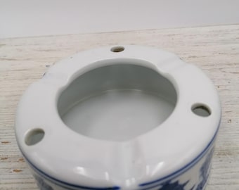 中国磁器灰皿、中国装飾灰皿、青と白の灰皿、花装飾灰皿、磁器ギフト