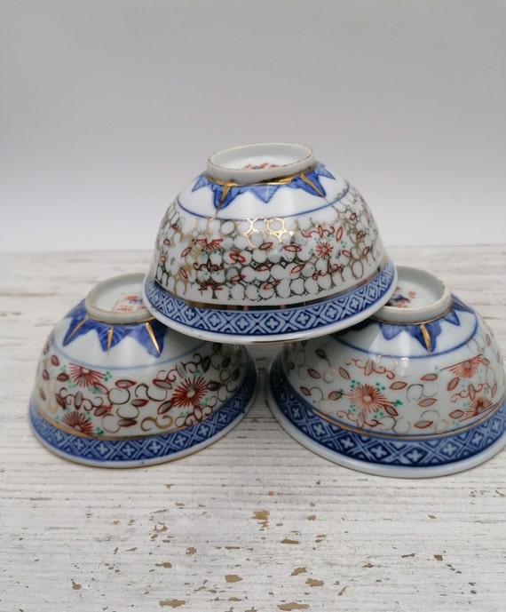 3er Set Soßenteller, Porzellanteller klein, blau-weiße Porzellanteller, Set für Soßenteller