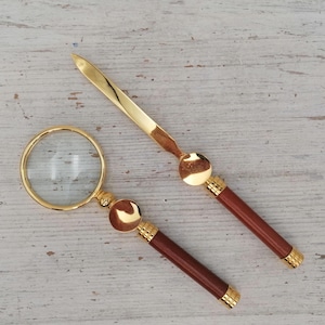 Vintage metal letter opener or metal magnifying glass, price for 1, Vintage office utensils,  rare letter opener / magnifying glass