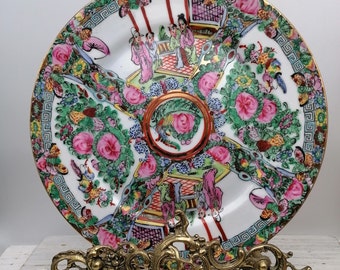 Vintage Rare Rose Medallion Plate With Famille Rose Japanese