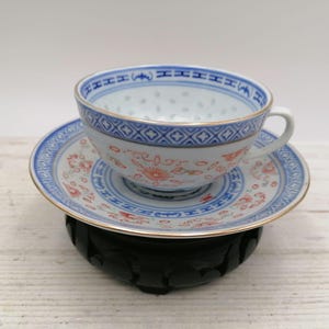 Chinese Dragon Decor Tea Set, Porcelain Tea Cup and saucer, Chinese Dragon Cup, Blue and White Tea Set, Oriental Porcelain, Asian Decor