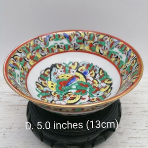 Tazón chino vintage de 5&quot;, tazón de sopa chino, tazón pintado a mano, tazón de decoración único China,