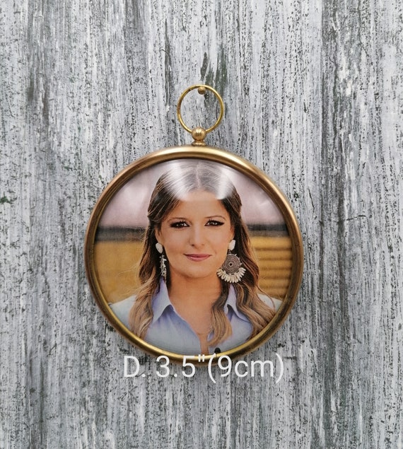 Miniature Photo Frame Brass Round Photo Frame Wall Picture Etsy