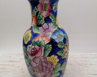 Vaso de porcelana chinesa pintado à mão, vaso chinês verde, vaso de decoração oriental, vaso de flores ornamentais asiáticas/natureza, decoração para casa