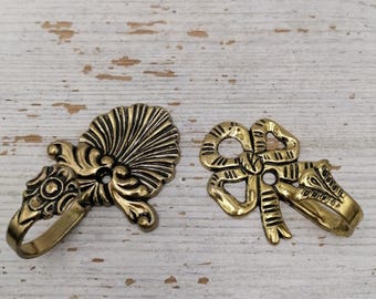 Gancho de pared vintage de latón macizo, pequeño perchero tallado, perchero pequeño para ropa, perchero dorado, perchero para toallas, decoración del hogar.