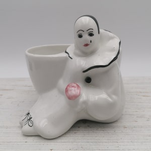 Vintage Pierrot Trincket Box, Vintage Clown Jewelry Box ,Porcelain Pierrot Statue, Unique Pierrot Box,White Pierrot Statue, Gift Pierrot