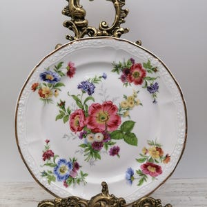 Vintage 7&quot;Porcelain Plate, Floral Pattern White Plate,Limoges Porcelain Plate, Home Decor, Bisfer