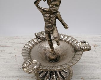 Very Antique Brass Ashtray, Rustic Ashtray,metal ashtray with boy,decoration ashtray, unique Ashtray , Collectible Gift,Smoking Accessories