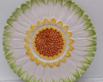 Vintage 7.5"/19cm light green plate, sunflower plate, rare light green plate, Portuguese Kitchenware