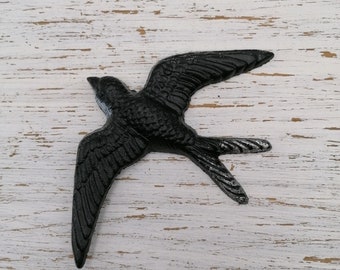 Portuguese Iron Handmade Traditional Swallows, Wall Swallow Figure, Black Metal Swallow, Home Decor