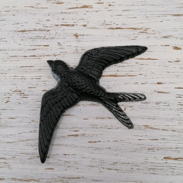 Portuguese Iron Handmade Traditional Swallows, Wall Swallow Figure, Black Metal Swallow, Home Decor