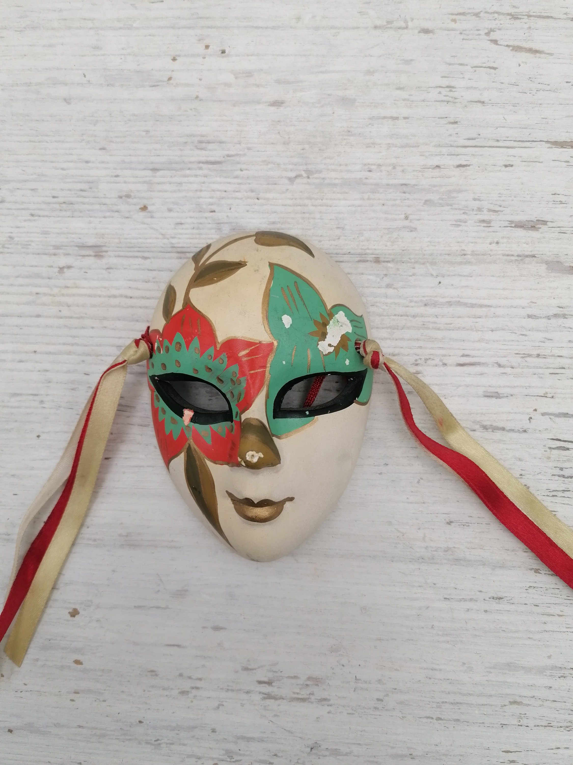 Vintage Theatrical Plaster Mask, Vintage Small Ceramic Mask