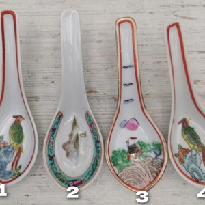 Vintage spoon porcelain Chinese,Chinese porcelain soupe spoon,hand painted China Spoon,Spoon China,Oriental spoon
