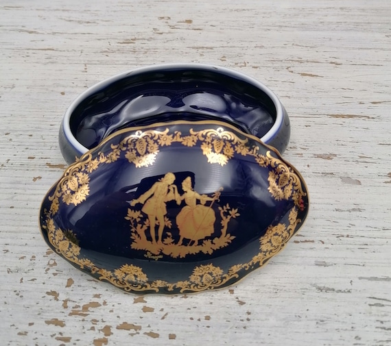 Limoges Porcelain Box for Jewelry, Box With Romantic Decor