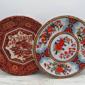 Vintage 7.3&quot; Japan plates , Oriental Plate , Asian plates with Peacock