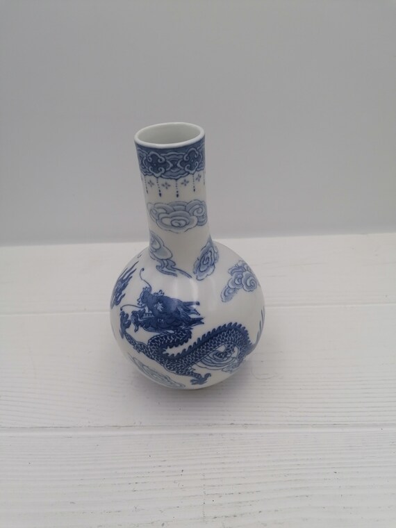 Vintage Chinese Porcelain Vase Small Chinese Vase With Etsy