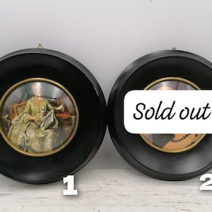 Antique image in wooden Frame , Middle Age image, old Frame with antique reproduction Image, France Painting Picture, Home Decor