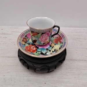 Set Coffee Chinese Porcelain, Oriental coffee set, unique coffee set, China Porcelain coffee set, Floral coffee set Chinese,Hand-painted set
