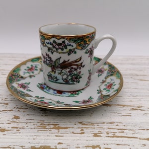 Set koffie Chinees porselein, Oosterse koffieset, unieke koffieset, porseleinen porseleinen koffieset, bloemen koffieset Chinees, handgeschilderde set