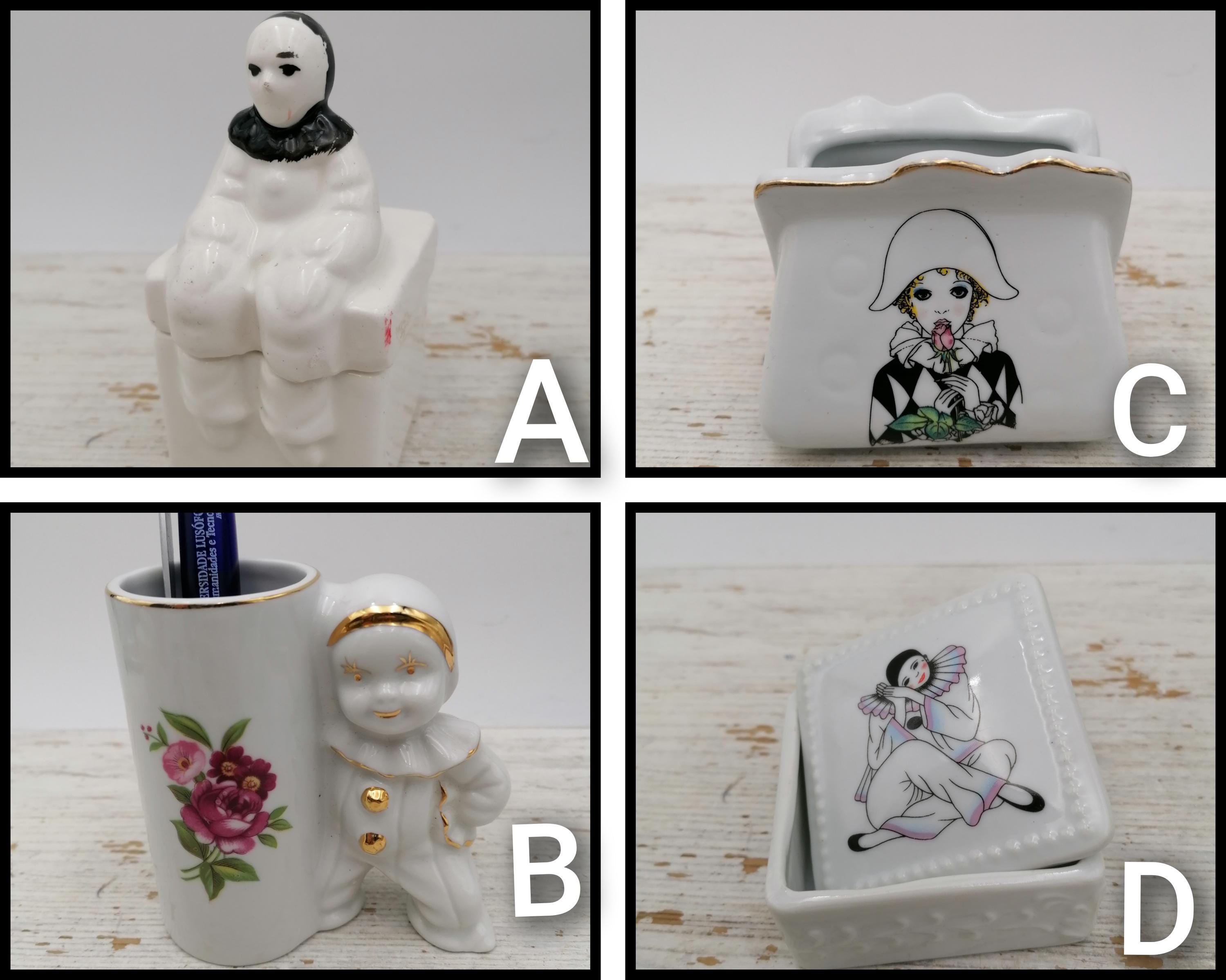 ピエロの絵柄のジュエリーボックス、ピエロの形をしたジュエリー 