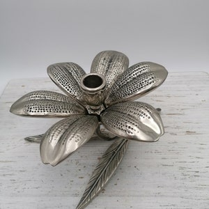 80th Brass Ashtray, Carved Petal Flower Ashtray, Removable Petal Ashtray, 6 Opened Petal Ashtray