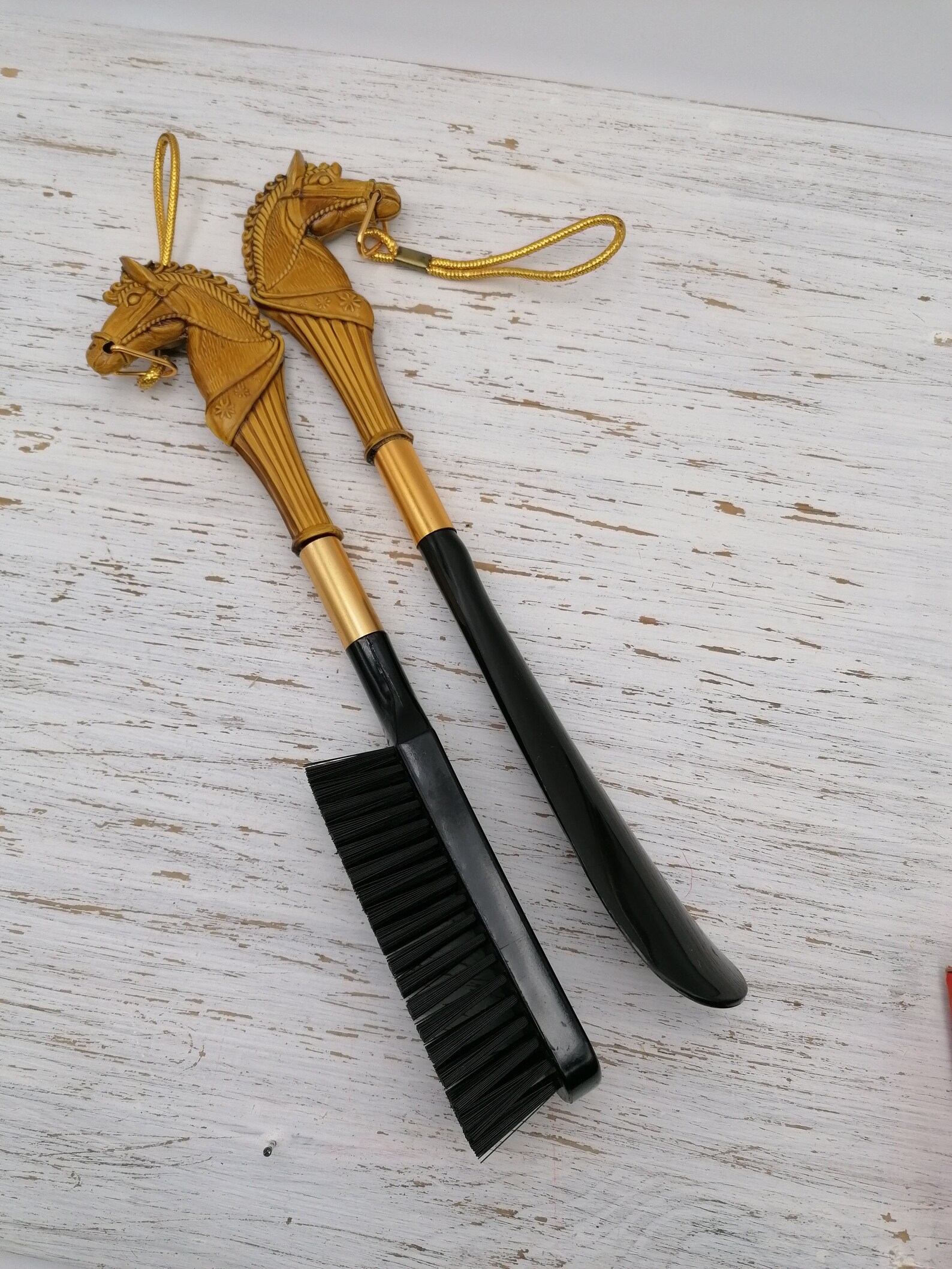 Vintage Shoe Horn and Brush Set Made in Japan Horse Head Etsy