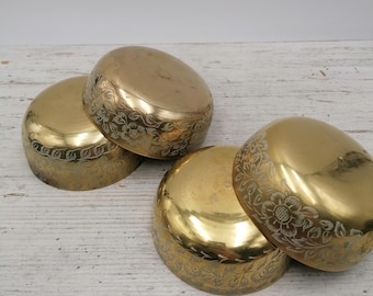 Vintage Brass soup bowl India,Brass bowl, Carved Brass Indian Bowl, Carved  soup bowl, Carved Brass Indian Plate