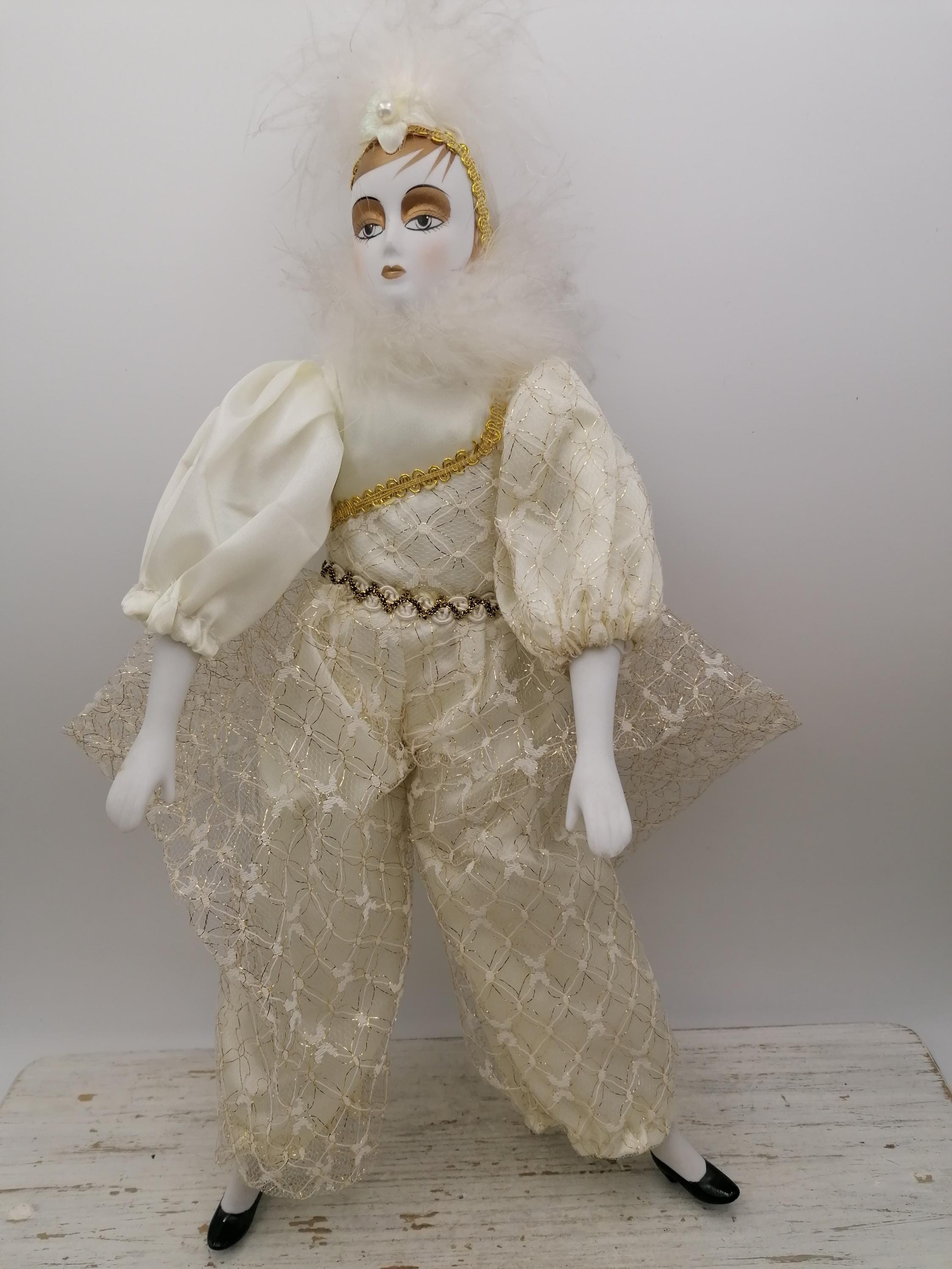 Pierrot Doll in Vintage Porcelain,vintage Pierrot Doll