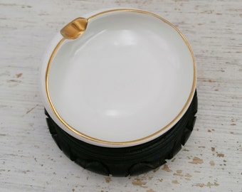 Vintage porcelain white Ashtray, Ashtray from Portugal, Decoration white Ashtray, Rare Collectible Ashtray