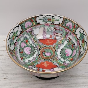 Chinese big Soup 7&quot;Bowl,Chinese soup bowl, Rose Familie Chinese bowl, Rose Medallion Bowl China, Rare bowl China