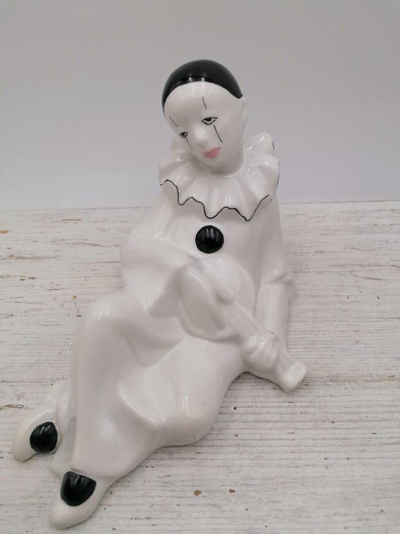 Antique Pierrot Bowl, Vintage Pierrot Clown Figurines