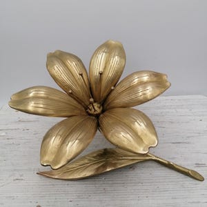 ヴィンテージ アンティーク 真鍮製 ロータスフラワー アッシュトレイ