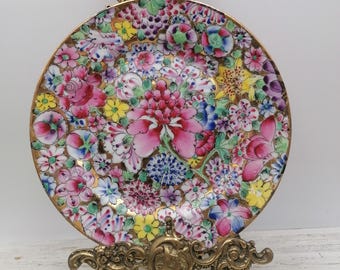 Vintage Royal Doulton Blue China Dinner Plate Wild Roses