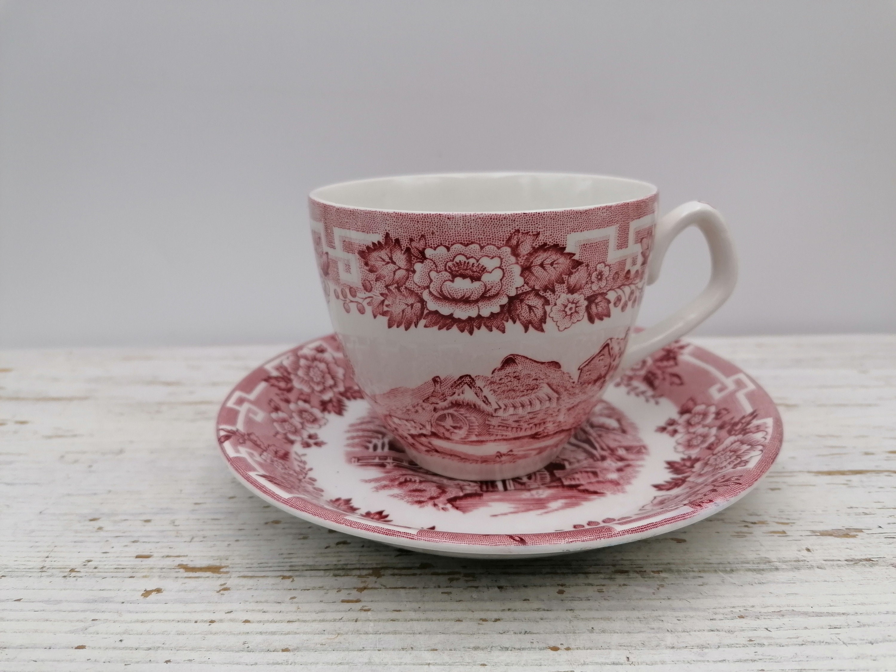 Couronne Trent Wild Rosa Canina fine tasse de thé en porcelaine dos anglais  -  France