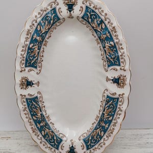 Myott Rialto Blue Serving Dish, Ironstone by Myott Plate, Rialto Blue Pattern Ceramic Plate, Staffordshire England