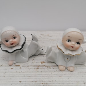 Vintage Pierrot Clown Figurines, Miniature Pierrot Harlequin Figurine , Clown Figurine, Collectible Figurines children Pierrots