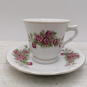 Chinese Floral Tea Set, Chinese Porcelain Tea Cup with Saucer, Made in China cup, Asian Porcelain tea Set, Oriental Decor, Home Decor