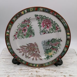 Big Chinese 10.5&quot;Porcelain Plate, Hand Painted Plate, Floral Pattern Plate, Chinese Porcelain Big Plate , Oriental Big Plate