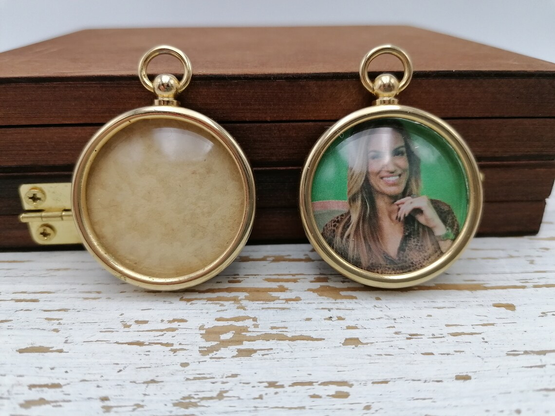 Set of 2 Miniature Photo Frames Brass Round Photo Frames Set Etsy