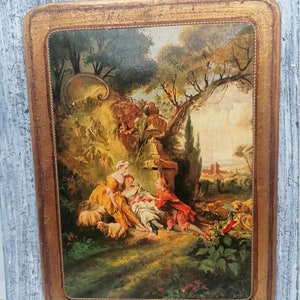 Vintage Wooden Picture Frame, Wall Hanging Photo Frame,Antique Frame with antique Image , Rare Colllectible paintings,antique images
