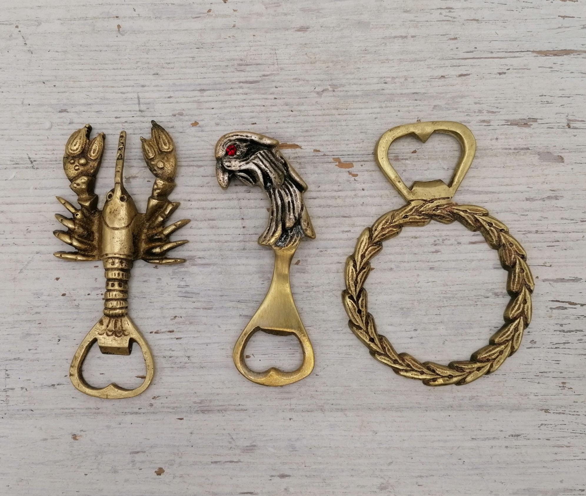 Bottle Opener, Brass Bottle Opener, Round Vintage Opener,Beer Bottle Opener, Brass Barware,Brass Bar Accessory, Rare Brass Lovers Gift