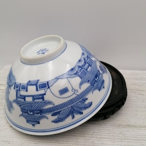 Chinese Soup 7.5&quot;Bowl, Blue and white Asian Soup Bowl, Asian Pattern Soup Bowl, Oriental Kitchenware