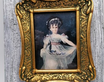 Impresión de imagen de retrato antiguo, imagen antigua de niña, retrato femenino vintage, retrato antiguo miniatura, art déco romántico, impresión de bellas artes