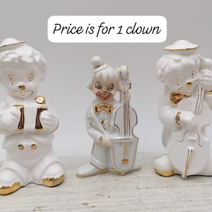 Vintage Clowns Figurines , Porcelain clowns ,  Porcelain Clown Figurine, Clown in a hat , Collectible Clown figure, clown