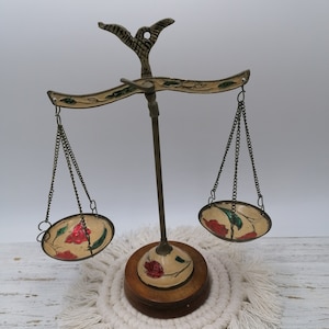 Scale Weight Medicine Weighing Chinese Kitchen Jewelry Food Traditional  Copper Metal Brass Vintage Balance Scales 