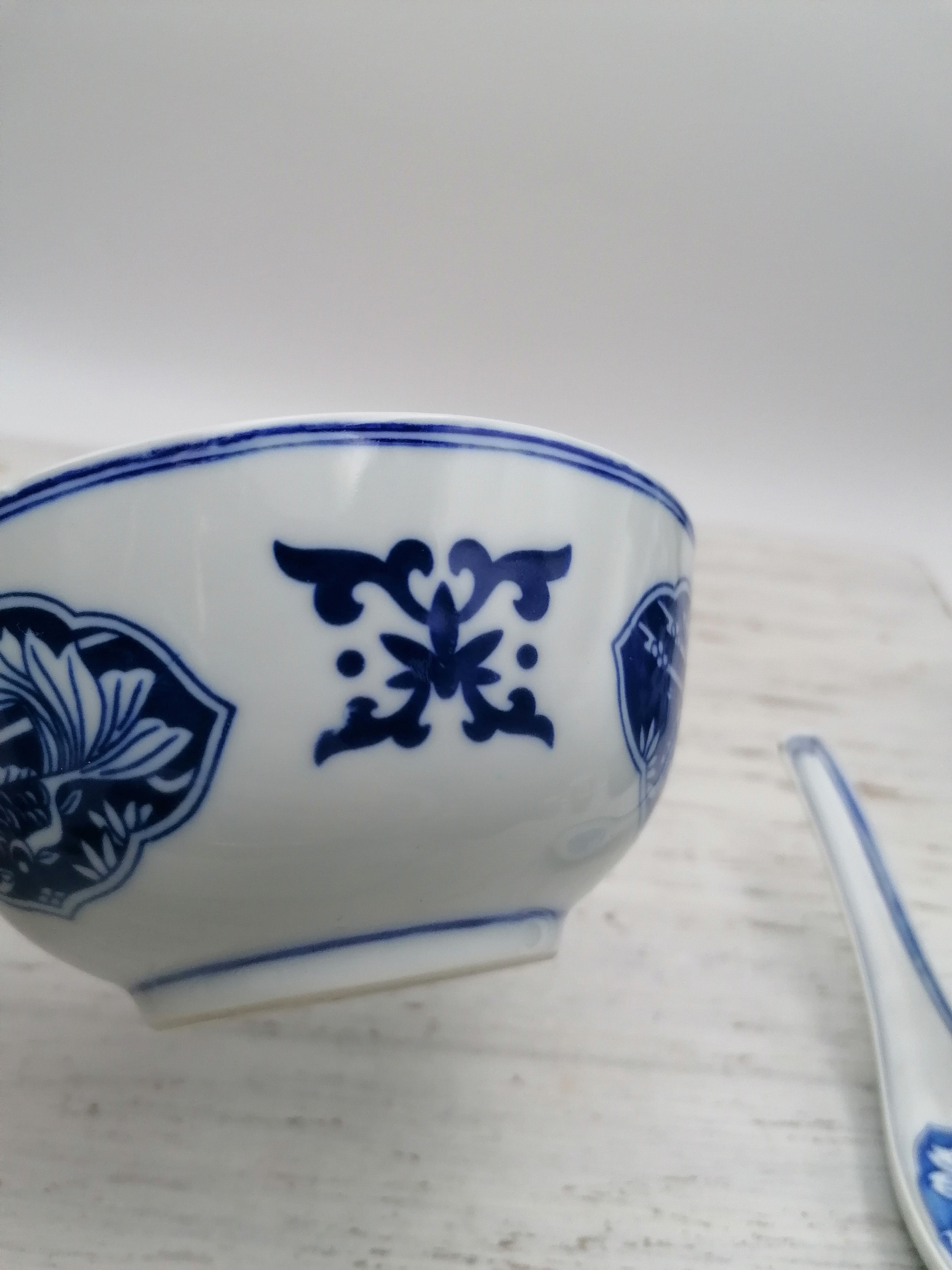 Set Di 6 Cucchiai Da Zuppa In Porcellana Cinese, Blu E Bianca, Ceramica Resistente Per Ristorante E Casa